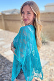 Good Days Ahead Lace Kimono In Teal - AS8533-01 - Love it Curvy