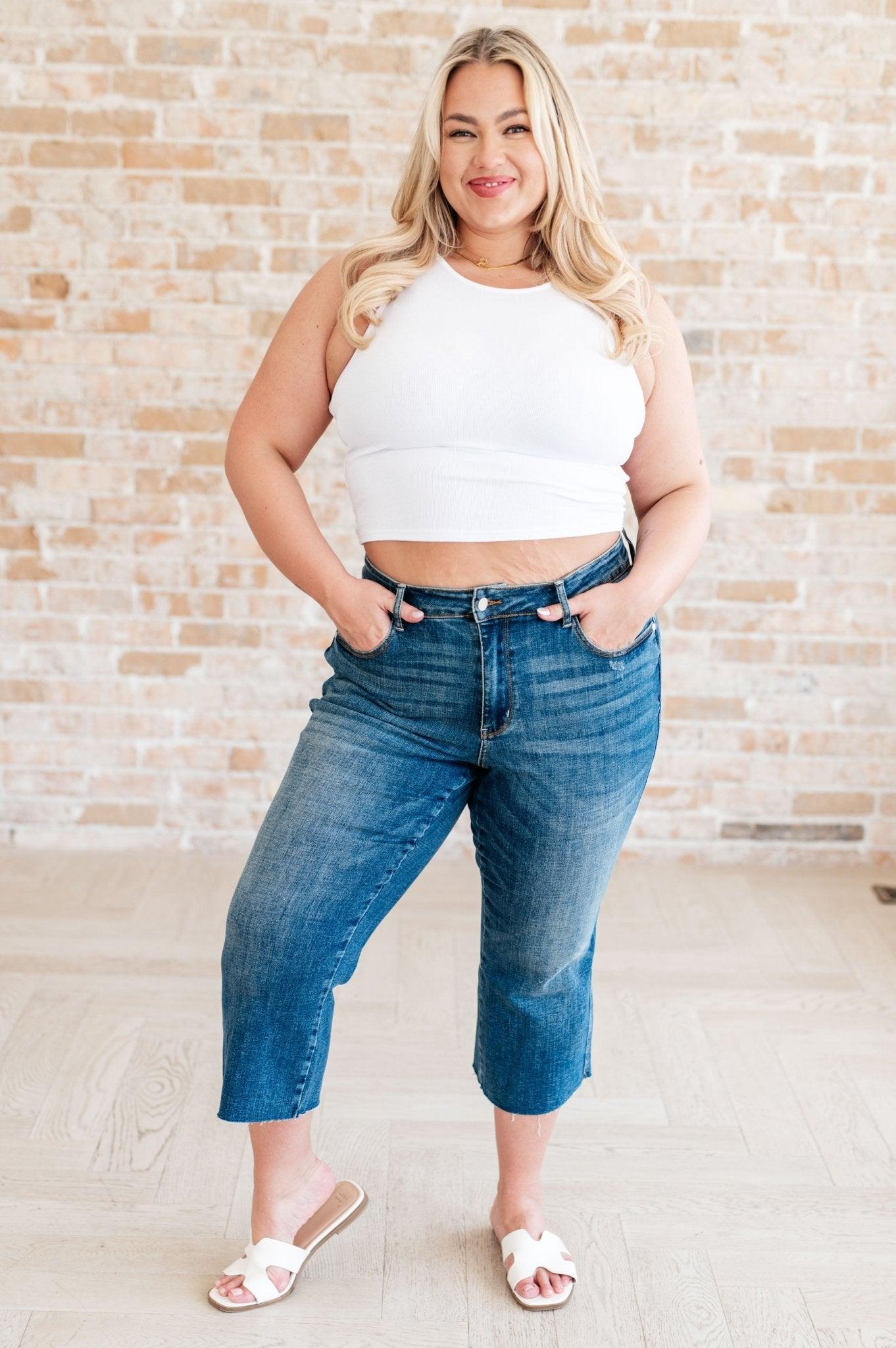 Hayes High Rise Wide Leg Crop Jeans - AS5895-01 - Love it Curvy