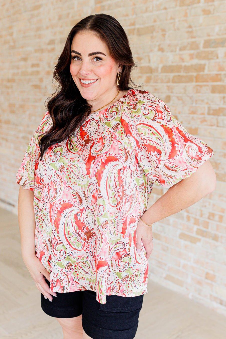 Hello, It's Me Paisley Blouse - AS8702-01 - Love it Curvy