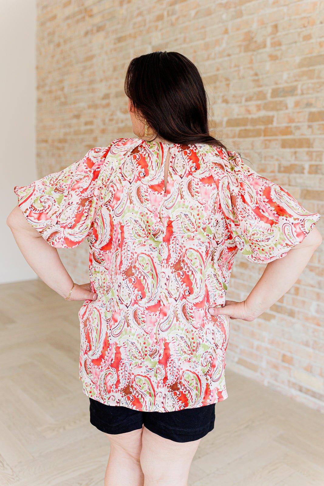 Hello, It's Me Paisley Blouse - AS8702-01 - Love it Curvy