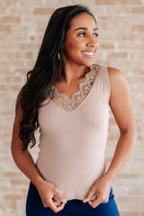 I Can Love You Better Lace Tank in Taupe - AS6597-01 - Love it Curvy