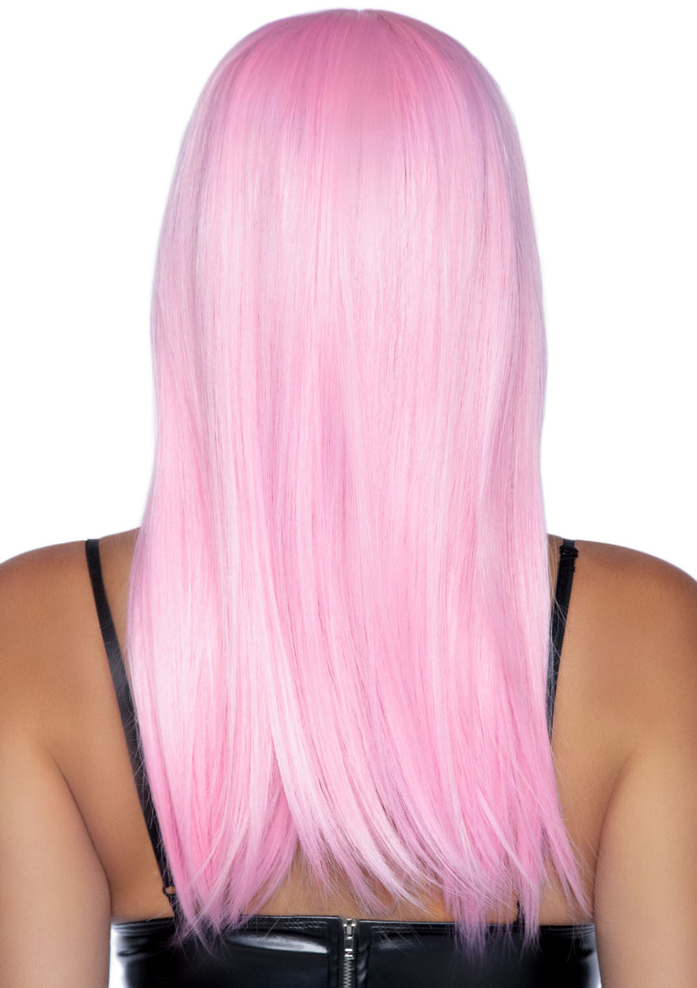 24 Inch Long Straight Bang Wig Pink - Love it Curvy