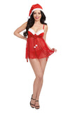 "Santa Babydoll, Thong and Hat - Medium - Lipstick Red DG-12117LRDM"