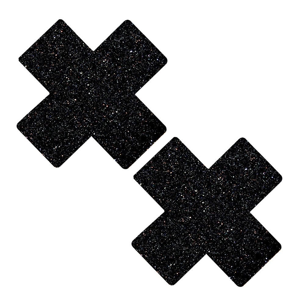 Black Malice Glitter X Factor Nipztix Pasties - Love it Curvy