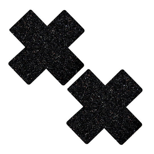 Black Malice Glitter X Factor Nipztix Pasties - Love it Curvy