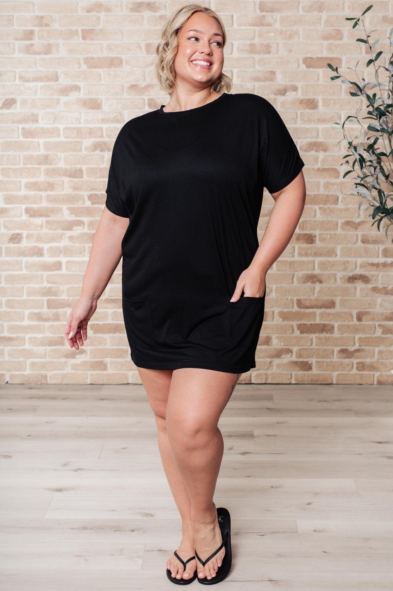 Kind Of Casual Pocket Tunic Dress - AS6535 - 01 - Love it Curvy