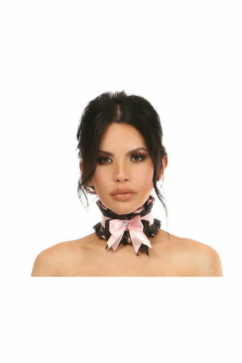 Kitten Collection Lt Pink/Black Lace Choker - HAR - 400 - Regular - Love it Curvy