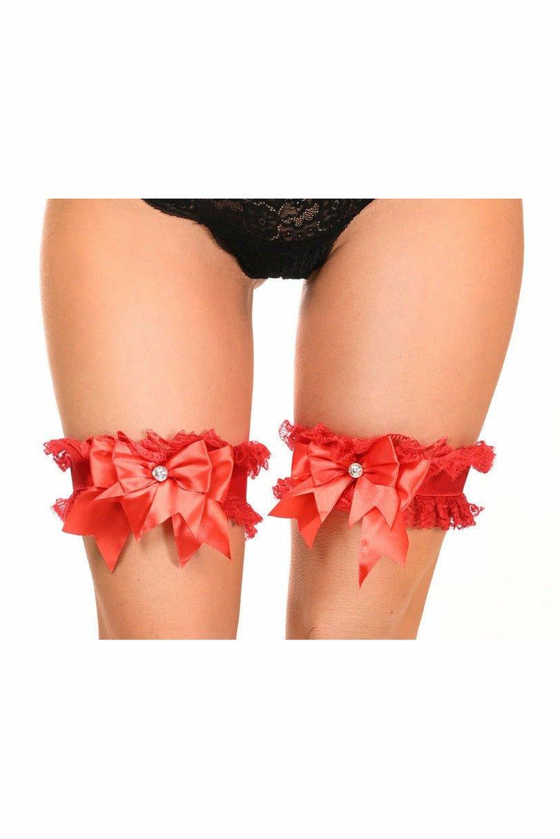 Kitten Collection Red/Red Lace Garters (set of 2) - HAR - 474 - S/M - Love it Curvy