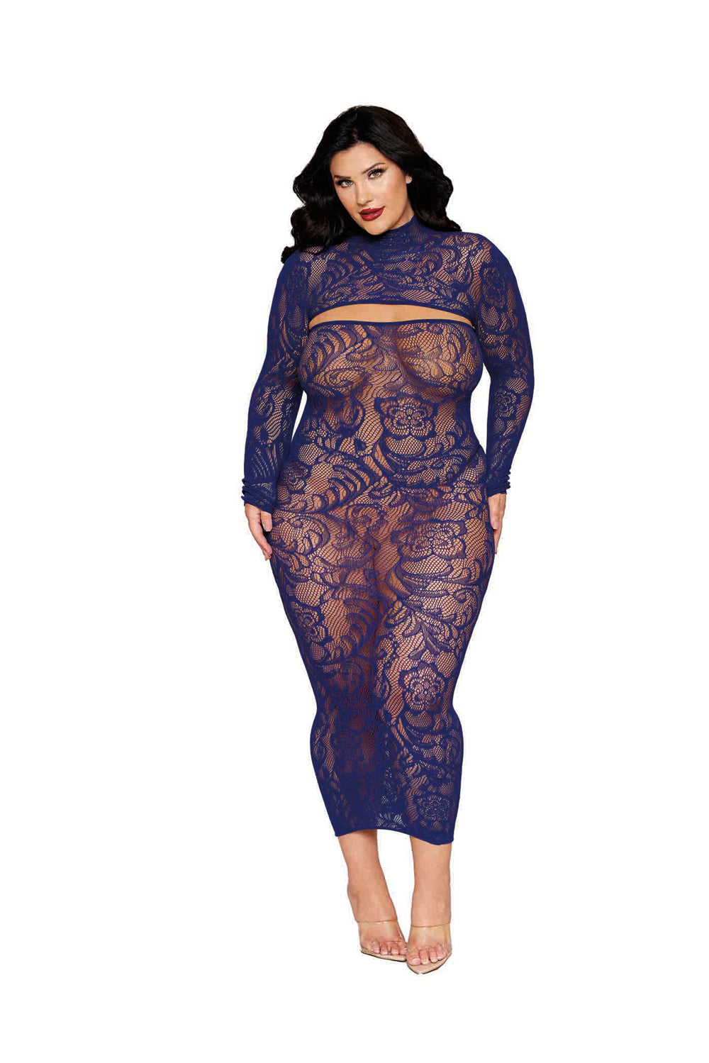 Bodystocking Gown and Shrug Dmnd - Queen - Eclipse - Love it Curvy