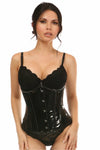 Lavish Black Patent Underbust Corset - Love it Curvy