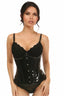 Lavish Black Patent Underbust Corset - Love it Curvy