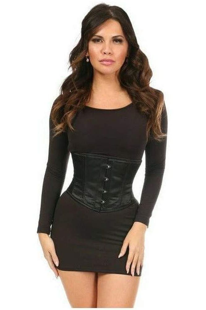 Lavish Black Satin Mini Cincher - Love it Curvy