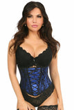 Lavish Blue Lace - Up Underbust Corset w/Black Lace - LV - 787 - S - Love it Curvy