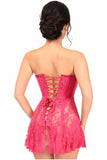 Lavish Fuchsia Sheer Lace Corset Dress - LV - 1442 - S - Love it Curvy