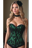 Lavish Green Lace Front Zipper Corset