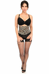 Lavish Leopard Velvet Mini Cincher Corset - LV - 1455 - S - Love it Curvy