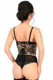 Lavish Leopard Velvet Underwire Open Cup Cincher Corset - LV - 1454 - S - Love it Curvy