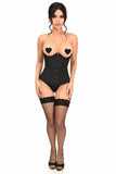 Lavish Pinstripe Underwire Open Cup Underbust Corset - LV - 1433 - S - Love it Curvy