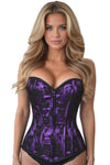 Lavish Purple Lace Front Zipper Corset - Love it Curvy