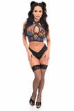 Lavish Rainbow Hearts Mesh Underwire Cincher w/Built In Halter Top - LV - 1548 - S - Love it Curvy