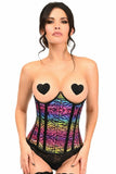 Lavish Rainbow Print Underwire Open Cup Underbust Corset - LV - 1432 - S - Love it Curvy