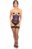 Lavish Rainbow Print Underwire Open Cup Underbust Corset - LV - 1432 - S - Love it Curvy