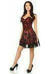 Lavish Red Lace Corset Dress - LV - 339 - S - Love it Curvy