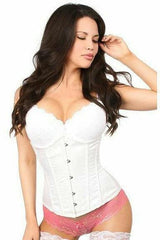 Lavish White Brocade Underbust Corset - LV - 182 - S - Love it Curvy