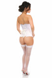 Lavish White Satin Open Bust Underwire Underbust Corset - LV - 1158 - S - Love it Curvy