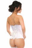 Lavish White Satin Open Bust Underwire Underbust Corset - LV - 1158 - S - Love it Curvy