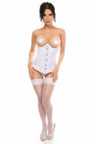 Lavish White Satin Open Bust Underwire Underbust Corset - LV - 1158 - S - Love it Curvy