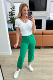 Lisa High Rise Control Top Wide Leg Crop Jeans in Kelly Green - AS8318-01 - Love it Curvy