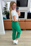 Lisa High Rise Control Top Wide Leg Crop Jeans in Kelly Green - AS8318-01 - Love it Curvy