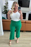 Lisa High Rise Control Top Wide Leg Crop Jeans in Kelly Green - AS8318-01 - Love it Curvy