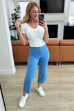 Lisa High Rise Control Top Wide Leg Crop Jeans in Sky Blue - AS8317-01 - Love it Curvy