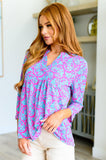 Lizzy Babydoll Top in Emerald and Pink Paisley - AS8287-01 - Love it Curvy