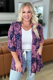 Lizzy Cardigan in Navy and Pink Paisley - AS8374-01 - Love it Curvy