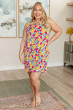 Lizzy Tank Dress in Abstract Magenta Pineapple - AS8451-01 - Love it Curvy