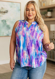 Lizzy Tank Top in Lavender and Blue Watercolor - AS8462-01 - Love it Curvy