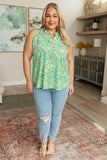 Lizzy Tank Top in Mint Multi Fireworks - AS8463-01 - Love it Curvy