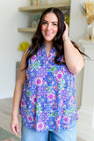 Lizzy Tank Top in Royal Bouquet - AS8310-01 - Love it Curvy