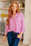 Lizzy Top in Blue and Pink Paisley - AS8168-01 - Love it Curvy