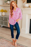 Lizzy Top in Blue and Pink Paisley - AS8168-01 - Love it Curvy