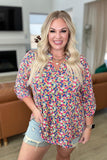 Lizzy Top in Coral Ditsy Floral - AS8380-01 - Love it Curvy