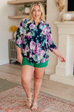 Lizzy Top in Navy and Purple Floral - AS8172-01 - Love it Curvy