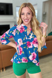 Lizzy Top in Teal and Magenta Floral - AS8388-01 - Love it Curvy