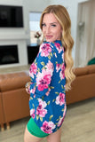 Lizzy Top in Teal and Magenta Floral - AS8388-01 - Love it Curvy