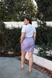 Plus Lavender Faux Leather High Waist Mini Skirt - Love it Curvy