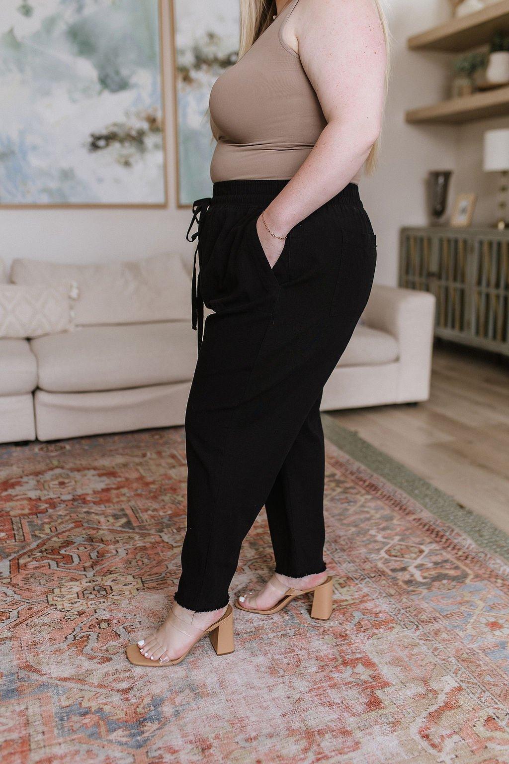 Love Me Dearly High Waisted Pants in Black - AS5989-01 - Love it Curvy