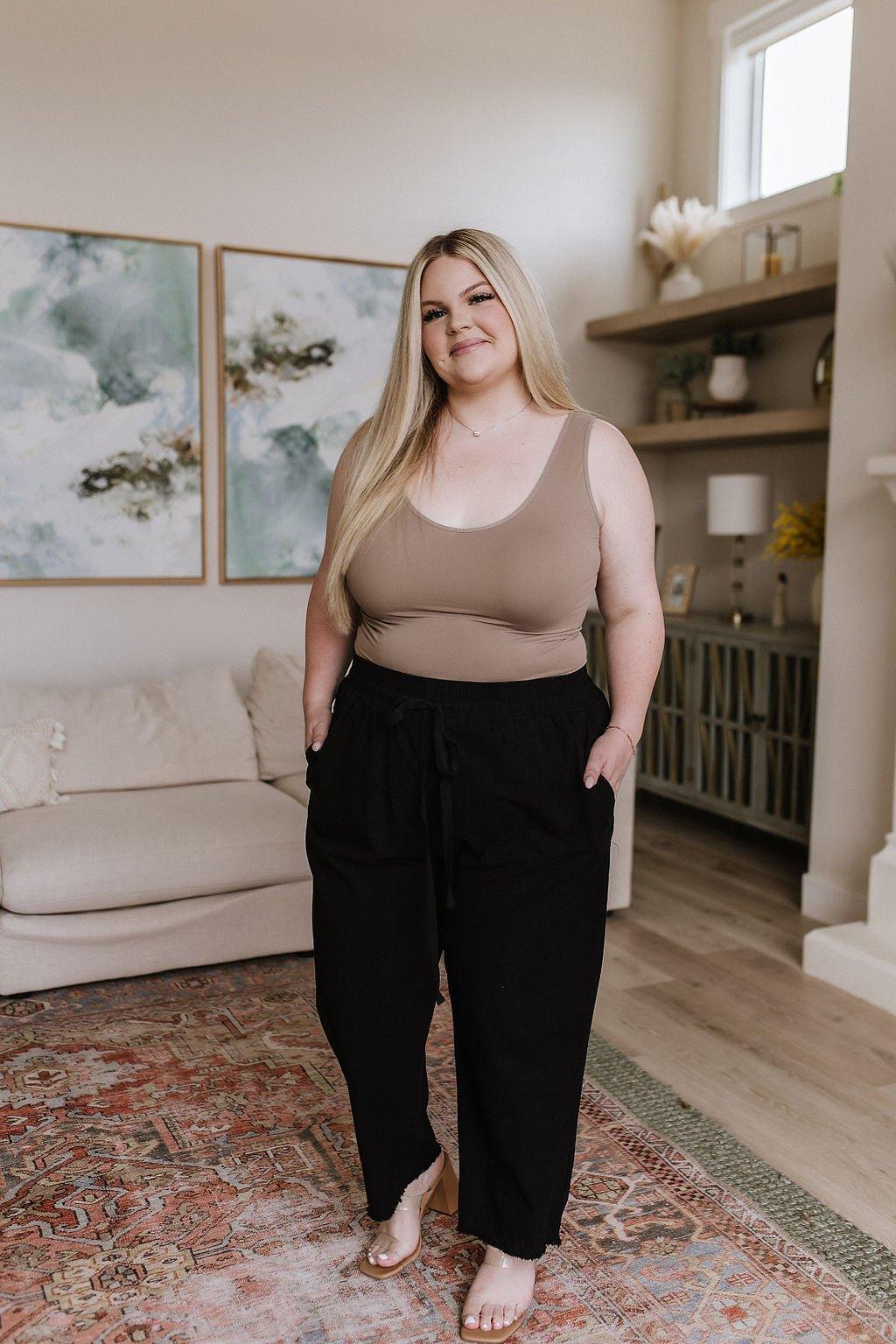 Love Me Dearly High Waisted Pants in Black - AS5989-01 - Love it Curvy